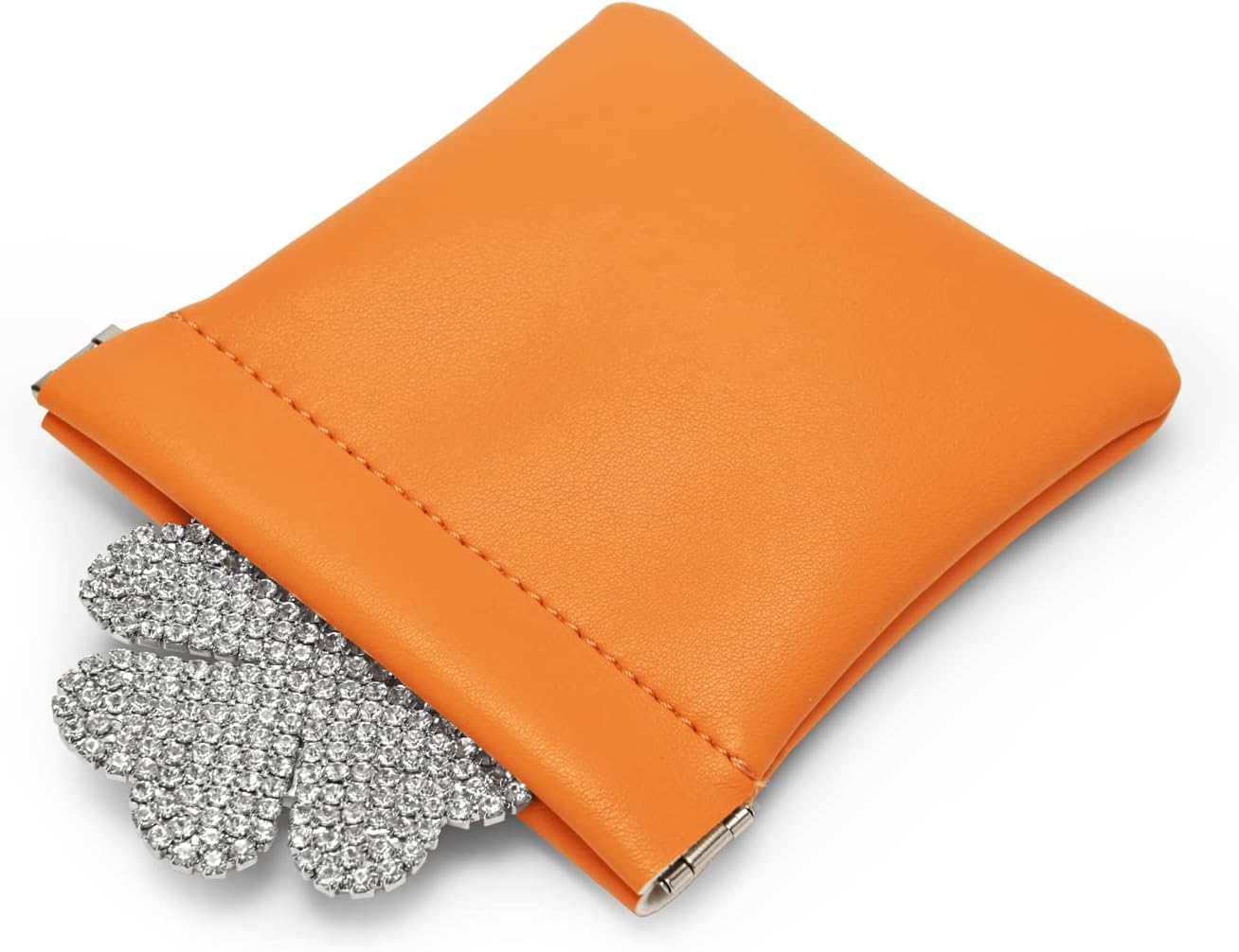 PU Leather Jewelry Travel Bag Leather Jewelry Pouch Christmas,Wedding Party Favor Gift Bag (L, Orange)