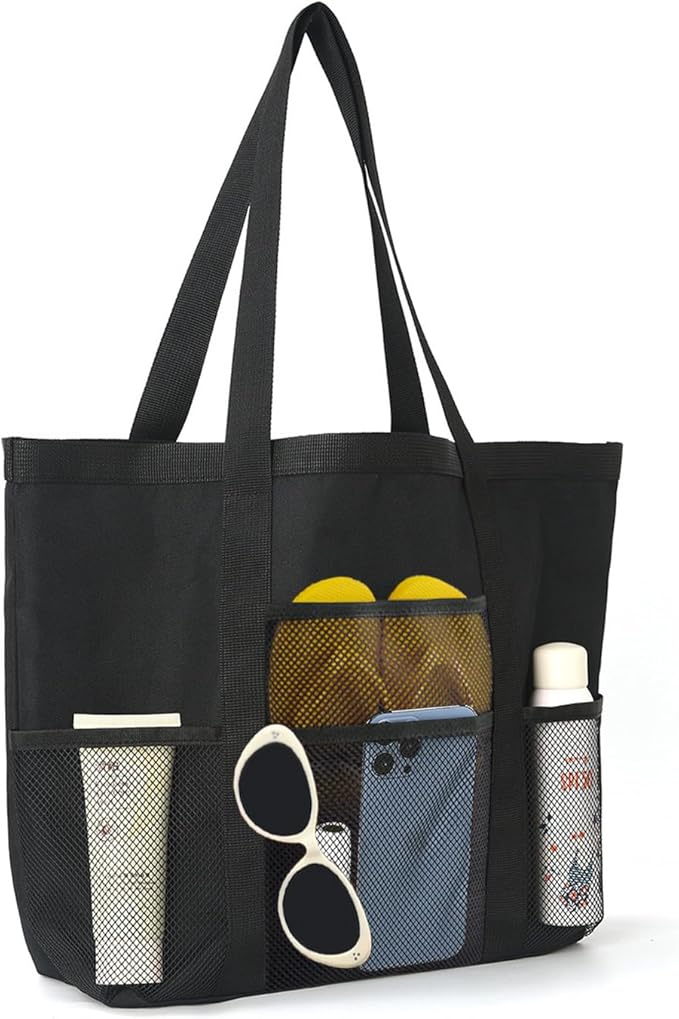 Mesh tote bag, suitable for daily travel, shopping, weekend trips, beach bags, fitness bags
