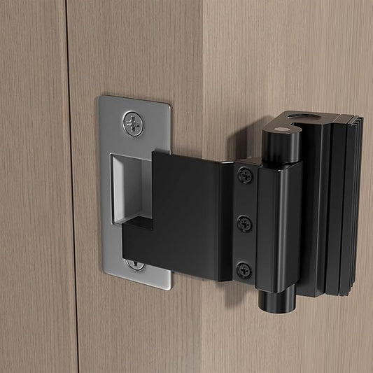 Adjustable Heavy Duty Zinc Alloy Portable Door Lock,Security Device for Enhanced Safety,for Home,Hotels,Travel,Apartments Prevents Unauthorized Entry,No Drill (1, Black)