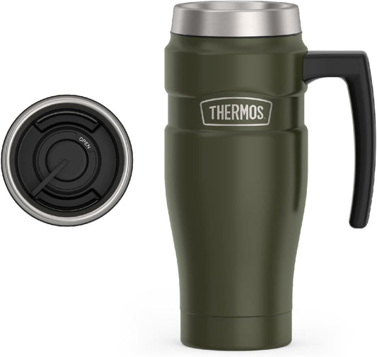 THERMOS Stainless King Vacuum-Insulated Travel Mug, 16 Ounce, Army Green