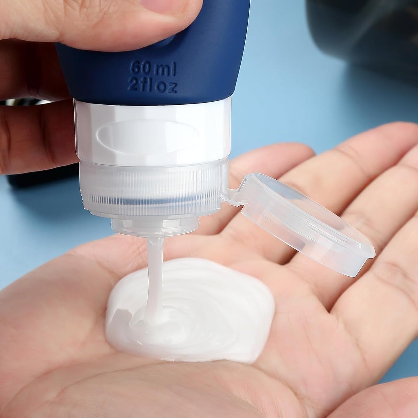 Travel Bottles for Toiletries, Tsa Approved 2oz Travel size Bottles, BPA Free Leak Proof Travels Toiletry Containers, Traveler Accessories with Toiletry Bag for Shampoo Liquid (4 Pack)