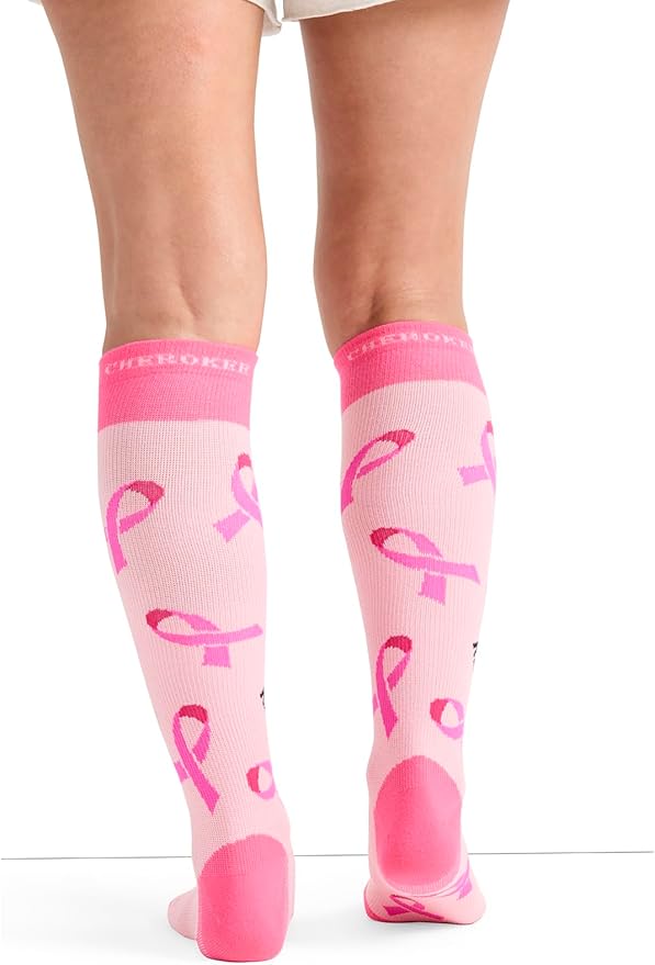 Cherokee Women's 10-15mmHg Compression Socks – Fun Print Knee Highs with Light Support, Soft Feel - PRINTSUPPORT