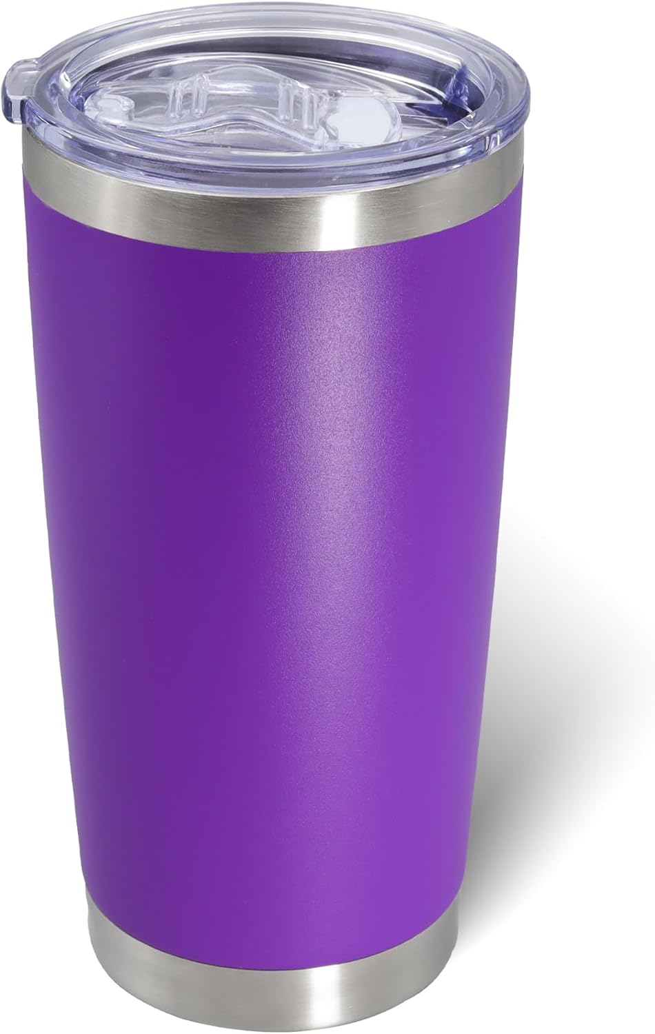 20oz Tumbler Bulk Stainless Steel Tumblers with Lid Vacuum Insulated Double Wall Travel Coffee Mug Powder Coated Tumbler Cup for Hot and Cold Drinks(Purple, 1 pack)