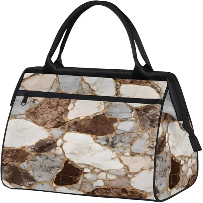 Marble Overnight Weekender Bag for Women Men Travel Duffel Bags Waterproof Luggage Carry on Sports Yoga Gym Bag