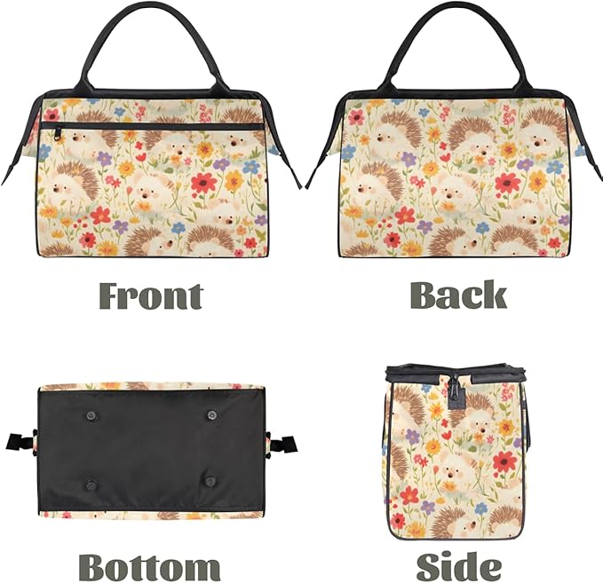 Funny Hedgehog Overnight Weekender Bag for Women Men Travel Duffel Bags Waterproof Luggage Carry on Sports Yoga Gym Bag