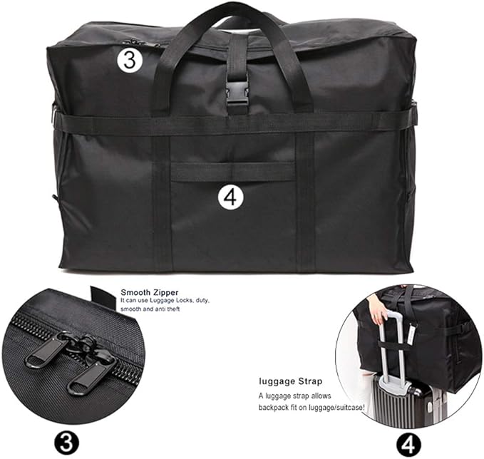 Travel Duffle Bag,Large Storage Bags,Foldable Weekender Bag,Overnight bag,Heavy Duty Travel Bag,Reinforced Carry Straps Gmy Dance Bag for Men And Women Camping,Moving,Hospital