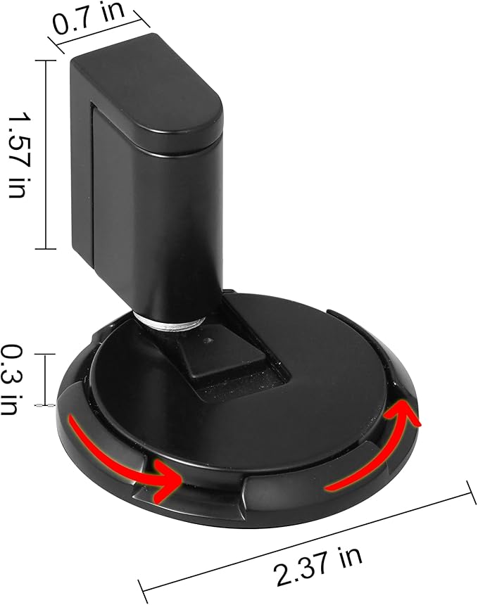 Windproof Door Stopper Indoor Heavy Duty Floor Door Stop Keep Door Open Mechanical No Drilling Door Stopper with Screws and Adhesive, 1 Pack, Matt Black