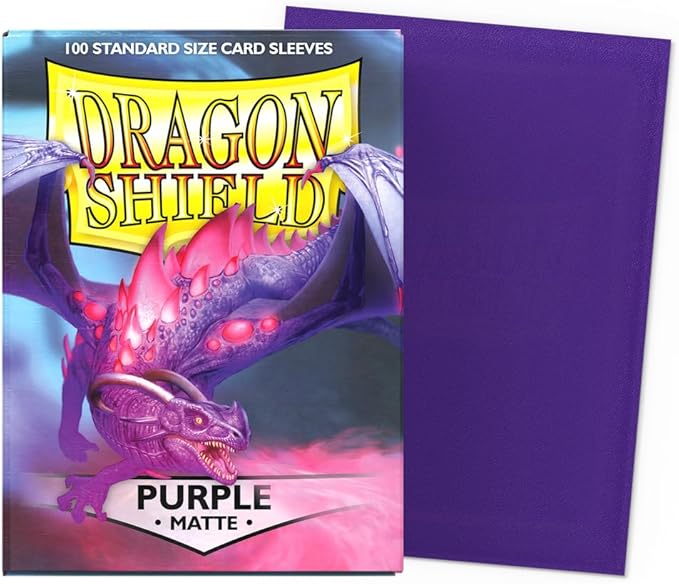 Dragon Shield | Standard Size Card Matte Sleeves | 100 CT - Smooth & Tough Premium TCG Sleeves | Compatible with Pokemon, Flesh & Blood, One Piece & Magic The Gathering | Purple