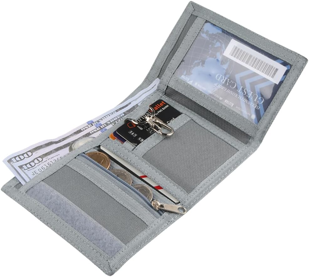 NEICY RFID Blocking Canvas Wallet for Men and Women - Camo Trifold Outdoor Sports Wallets with Magic Sticker for Teen Kids (Chequer)