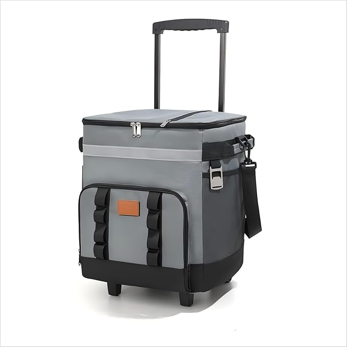 Insulated Rolling Cooler with Wheels - Soft Leak Proof Ice Chest for Camping, Travel and Lunch - Portable Wheeled Advanced Insulation