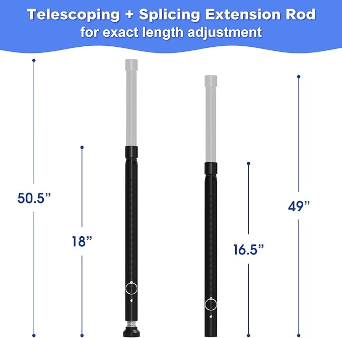 Sliding Door Security Bar Childproof, 2Pack 16 to 51 Inch Adjustable Sliding Patio Door Window Security Bar Stopper, Window Locks Security Bars, Black Heavy Duty Sliding Glass Door Lock Bar