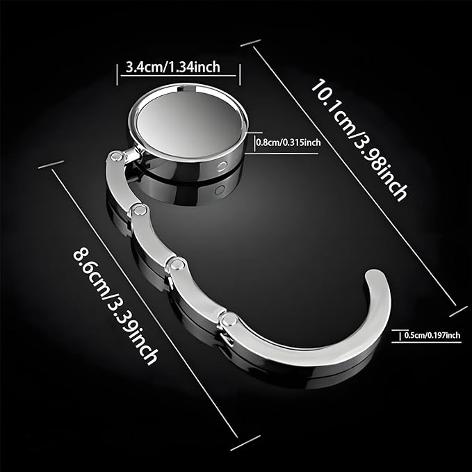 6 PCS Foldable Purse Hook, Women's Handbag Hangers Folding Decor Table Hook, Women's Handbag Hanger Holder(Marble)
