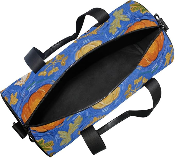 Princess Carriage Blue Art Painting Waterproof Travel Bag Gym Workout Bag