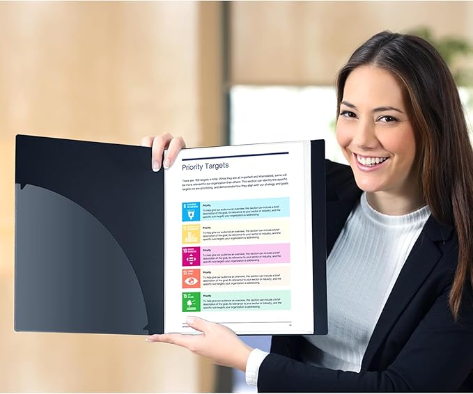 Dunwell Presentation Binder 12-Pocket, Displays 24 Pages, 8.5x11 Portfolio Binder with Plastic Sleeves, Storage and Organizer for Documents, Certificates, Projects, Photos (12 Pack, Black)