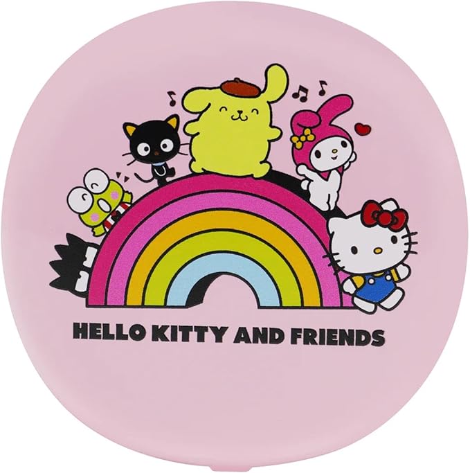 Impressions Vanity Hello Kitty and Friends Core LED Compact Mirror for Purse, Lighted Travel Makeup Mirror with 3X Magnification, Daylight LED Lighting, Adjustable Brightness and Soft Touch Sensor