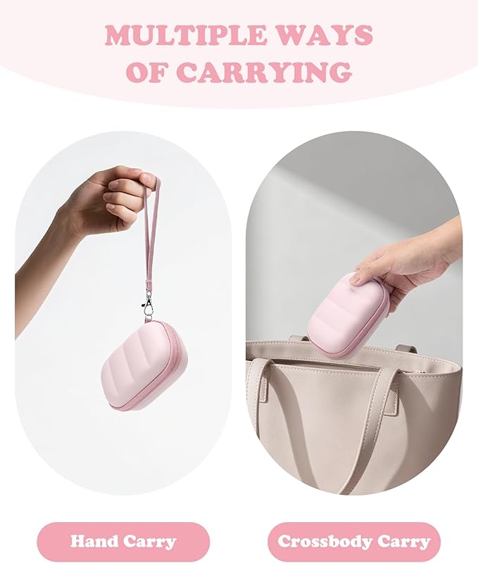 Digital Camera Case Compatible with CAMKORY DC403/ KODAK PIXPRO FZ55/ FZ45/ STUOGYUM DC402-AF, Small Hard Shell Bag with SD Card Storage for Travel (Pink)