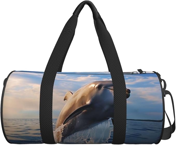 Travel Duffel Bag Lightweight Carry On Weekender Overnight Bags Cute dolphin Sports Tote Gym Backpack with Adjustable Strap Hospital Bags Foldable Luggage Bag for Women Men