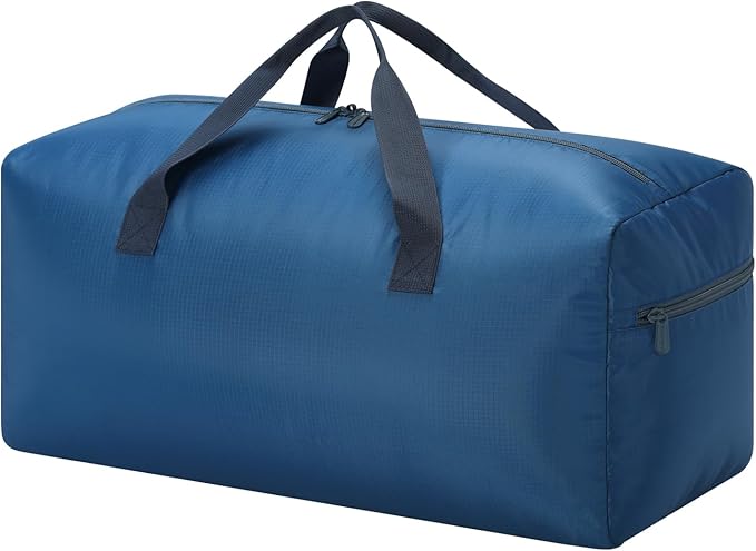 35L Small Foldable Duffle Bag - 22 inch Lightweight Spare Storage Bag for Travel(Blue)