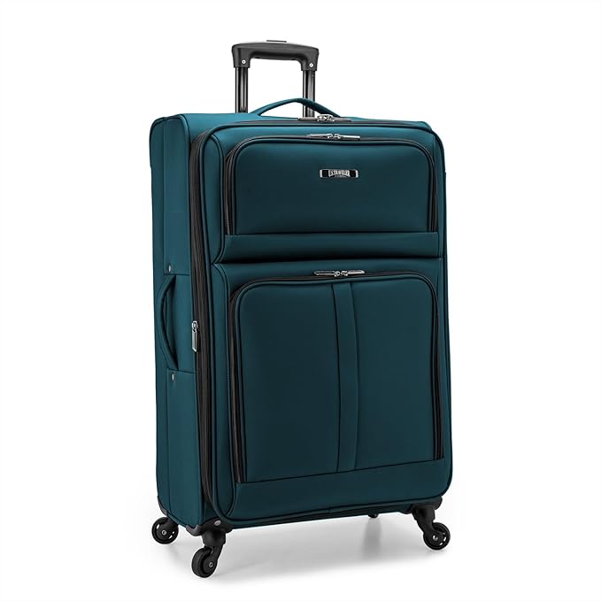 U.S. Traveler Anzio Softside Expandable Luggage with Spinner Wheels, Teal, 30-Inch Large