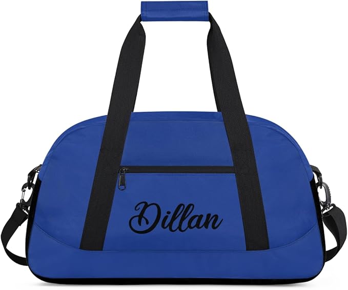 Custom Name Gym Duffel for Kids,Personalized Sports Bag Lightweight Gym Bags for Boys & Girls,Fitness Travel Weekender for Travel, Workout Navy