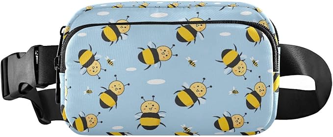 Kawaii Bees Fanny Pack for Women Men Water Resistant Fashion Waist Packs with Adjustable Strap Belt Bag for Travel Workout Jogging Hiking 21219081