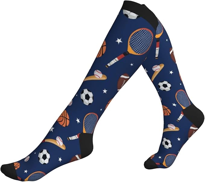 Compression Socks Knee High Circulation Support Socks For Women Men Athletic Running Work Hiking Cycling Travel