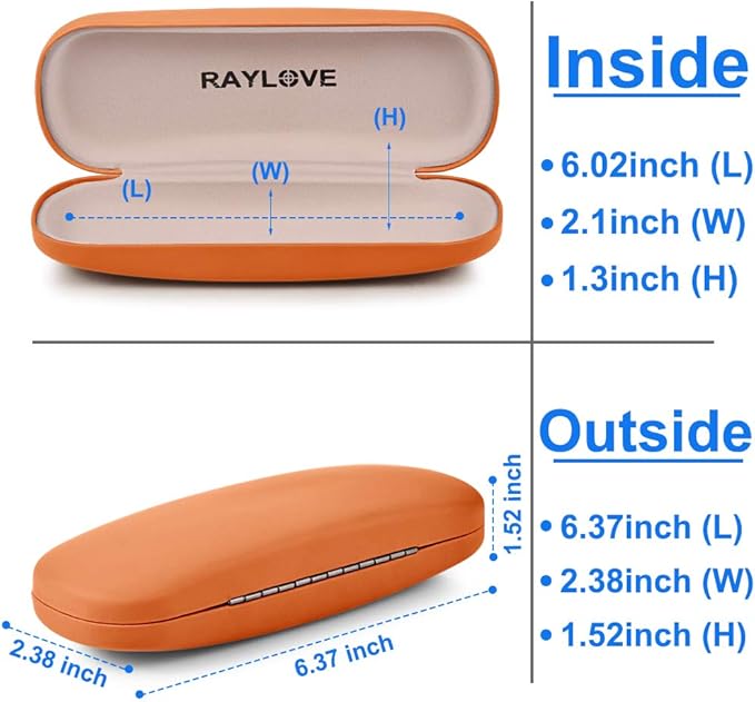 RayLove Unisex Hard Shell Eyeglasses Cases, Protective Case For Glasses