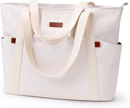 Handbags for Women Large Capacity Tote Bag with Zipper and Multi-Pockets Lightweight Waterproof Nylon Shoulder Bag