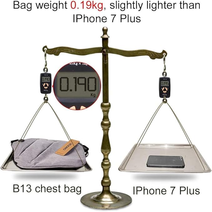 Crossbody Sling Bag, Water-Resistant Anti Theft Chest Pack, Minimalist Commuter Daypack for Travel Hiking Work, GREY, Small