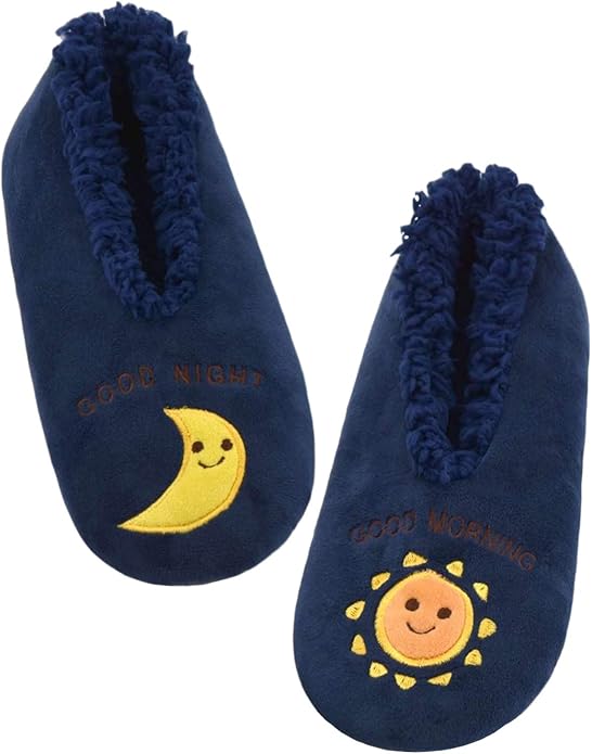 Panda Bros Slipper Socks for Women Grippers, Fuzzy Cozy Fleece Slipper Socks, Soft, Warm House Slippers