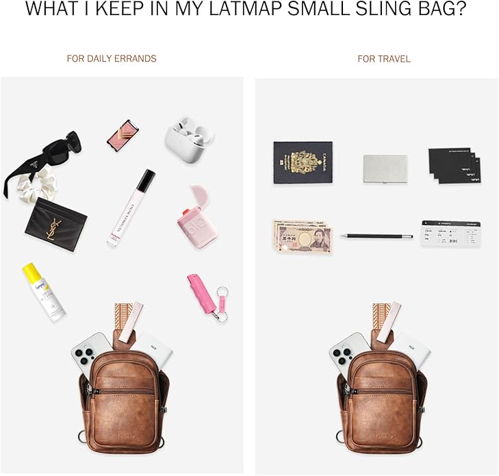 Sling Bag For Women Faux Leather Small Casual Daypack Backpack Fanny Pack Crossbody Chest Bags Purse
