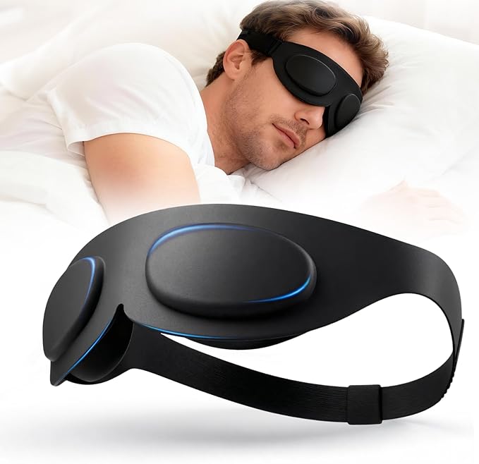 TSYL Sleep Eye Mask for Travel: Fully Silicone 3D Contoured Sleeping Masks, Relieves Dry Eyes, Super Soft Lightweight Design for Side Sleepers, Blackout Women Eye Covers for Sleeping
