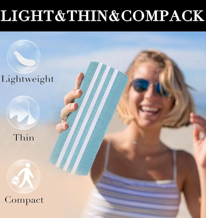 4 Packs Turkish Beach Towels Gym Towel Camping Blanket Xl Large Size Sandfree Sandrpoof Thin Fast Drying Packable Honeymoon Travel Essential Summer Vacation Accessories Hawaii Trip Necessities