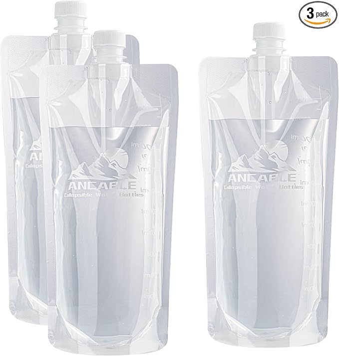 1L Collapsible Water Bottle, 3-Pack Ultralight - 32oz Large Capacity with Measurement Scale, BPA-Free, Ideal for Hiking and Travel, Durable and Leak-Proof Design for Easy Hydration Anywhere