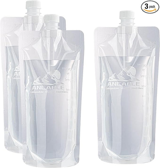 1L Collapsible Water Bottle, 3-Pack Ultralight - 32oz Large Capacity with Measurement Scale, BPA-Free, Ideal for Hiking and Travel, Durable and Leak-Proof Design for Easy Hydration Anywhere