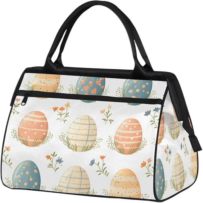 Easter Egg Design Overnight Weekender Bag for Women Men Travel Duffel Bags Waterproof Luggage Carry on Sports Yoga Gym Bag