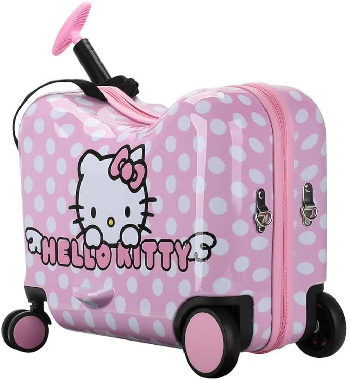 Bioworld Hello Kitty Character Face Pink Ride-On Luggage