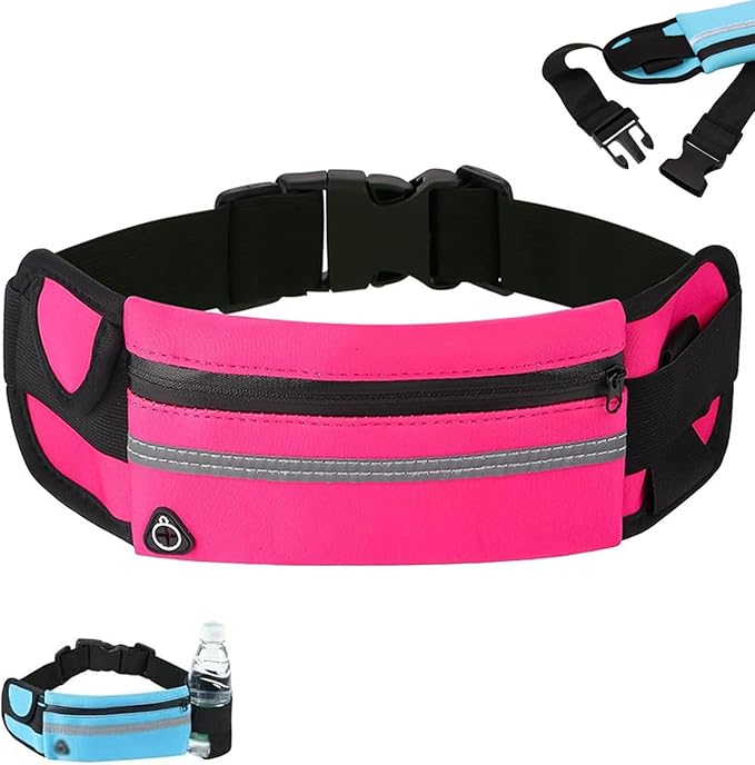 Anti-Theft Invisible Waist Bag, Hidden Storage for Safer Travel, Ultra-Slim Money Belt, Waterproof, Ultra-Light Fabric - Soft, Stretchy & Breathable (Red)