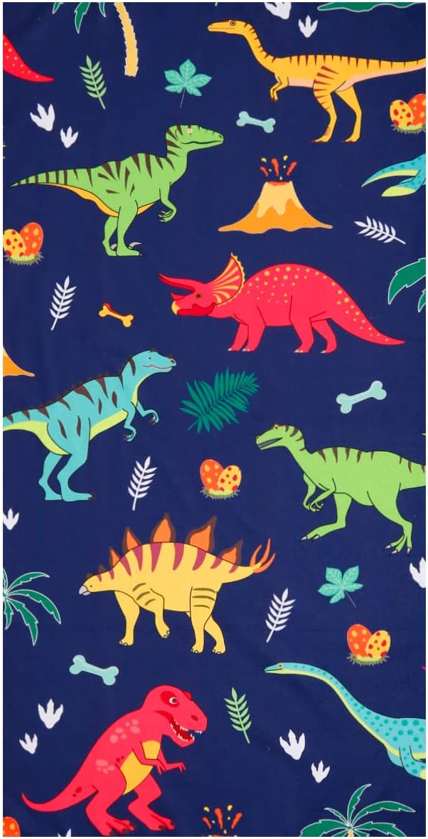 LIVILAN Dinosaur Beach Towel for Kids, Soft Microfiber 30" X 60", Quick Dry, Sand Free, Perfect for Boys Bath, Pool, Travel, Durable Toddler Towel, Ideal Dinosaur Gift