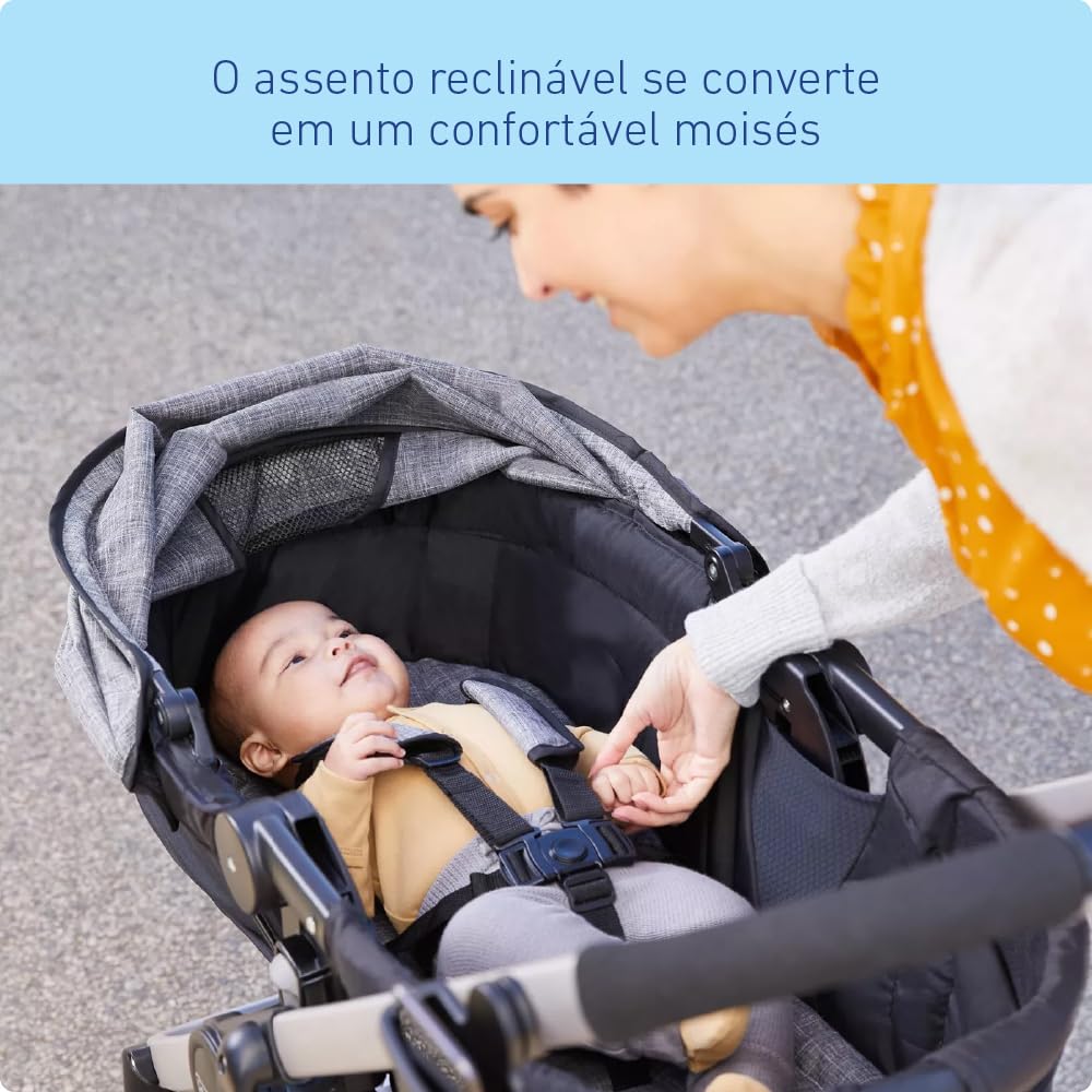 Graco Modes Pramette Stroller, 3-in-1 Baby Stroller, 3 Modes from Infant Car Seat Carrier, Infant Pramette, to Toddler Stroller, Reversible Seat, One Hand Fold, Extra Storage, Child Tray, Pierce