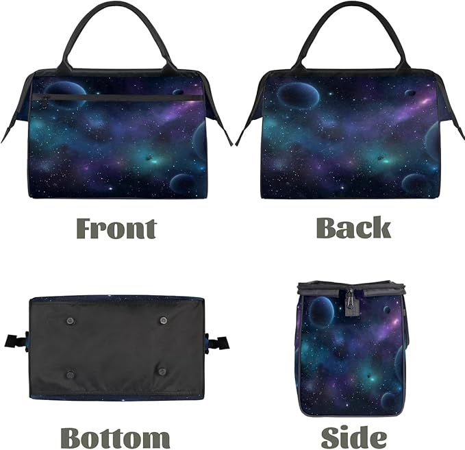 Overnight Weekender Bags for Women Men, Starry Universe With Planets And Stars Waterproof Travel Carry On Duffel Bag, Lightweight Sports Gym Bag for Fitness, Workout, Travel