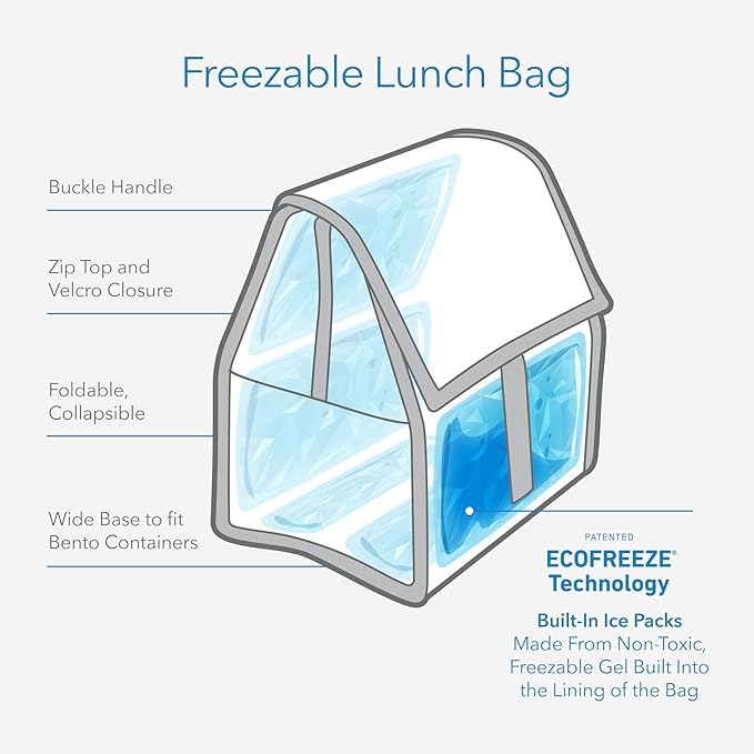 PackIt Freezable Lunch Bag, Unicorn Dream Pink, Built with EcoFreeze Technology, Foldable, Reusable, Zip and Fold Closure with Buckle Handle, Designed for Work Lunches and Fresh Lunch On the Go