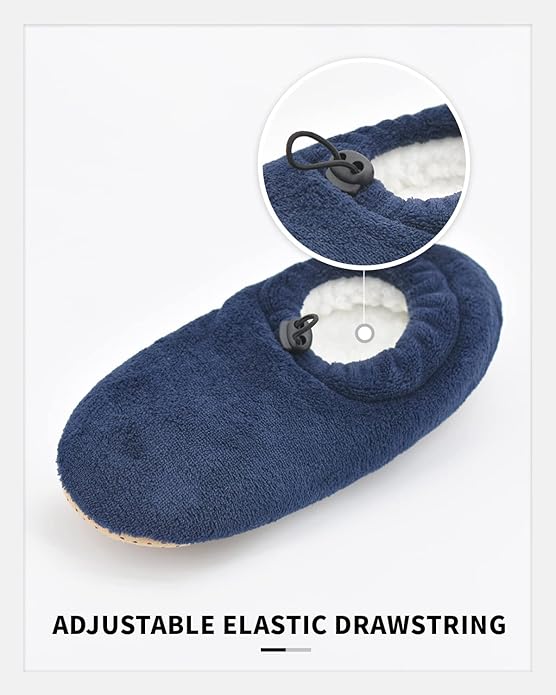 Panda Bros Mens Slipper Socks With Non Skid Bottoms, Warm Slipper Socks With Grippers For Men, Fuzzy House Slippers