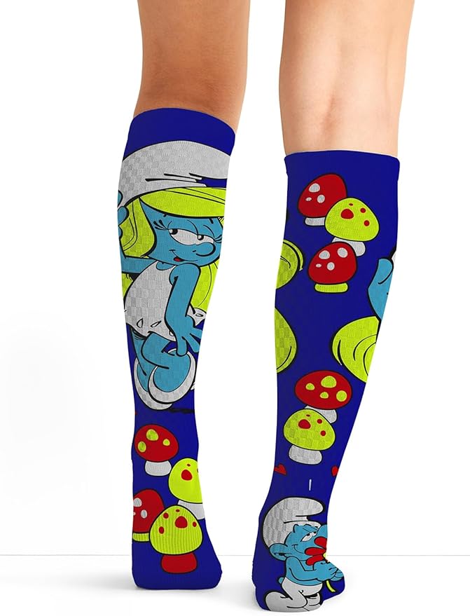 Cherokee Women's 10-15mmHg Compression Socks – Fun Print Knee Highs with Light Support, Soft Feel - PRINTSUPPORT