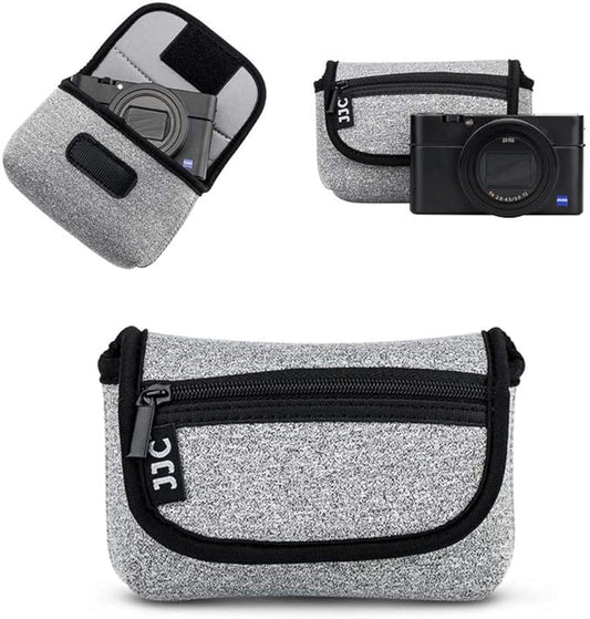 JJC Compact Camera Case Travel Pouch Sleeve for Sony ZV-1 II ZV1II ZV1F ZV-1F ZV1 RX100 VII VI VA Canon G7X G5X G9X SX740 Ricoh GR IV III Olympus TG-7 TG-6 TG-5 TG-4 Fujifilm XP130 XP140 XP90 & More