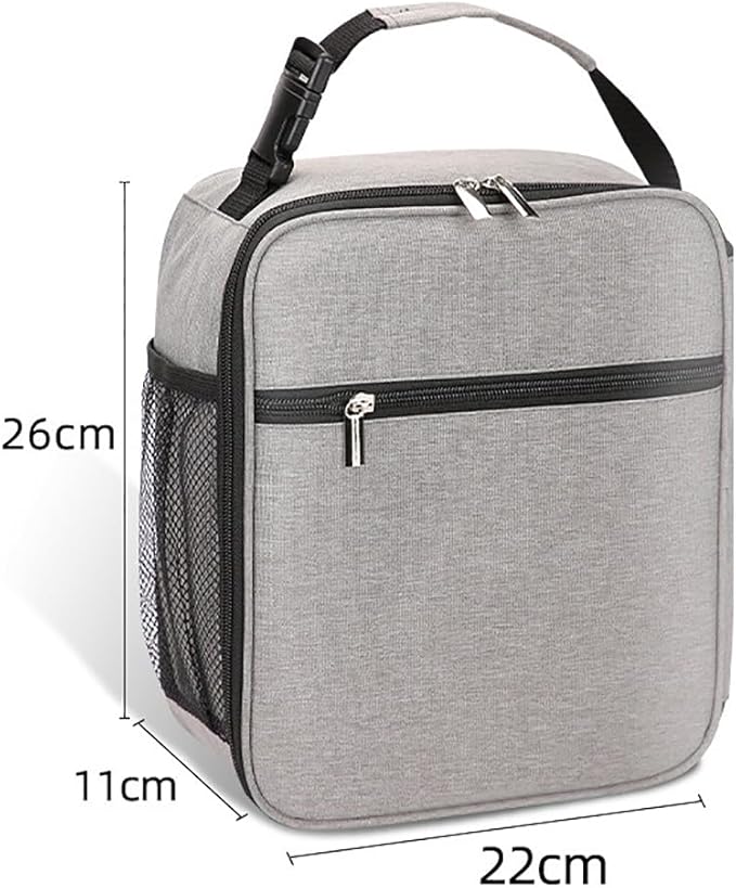 Insulated Lunch Bag for Men and Women, Leakproof Lunch Box with Mesh Pockets for Work, Gym, Travel or Camping, Lightweight and Easy Clean