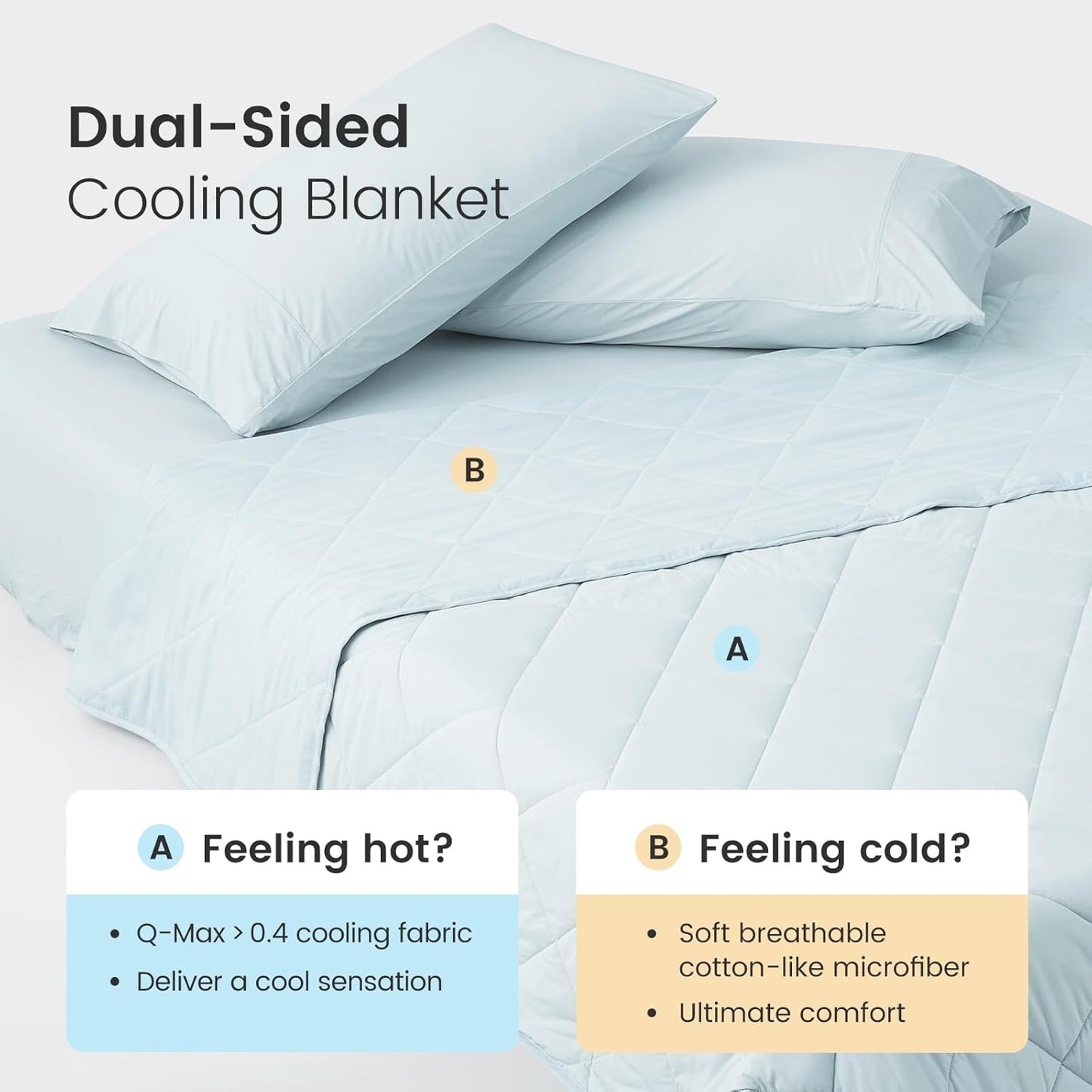 Cozy Bliss Cooling Blanket for Hot Sleepers, Q-Max 0.4 Cooling Comfort King Size, Cold Blankets for Night Sweats Sleeping, Ultra-Cool Lightweight Breathable Summer Blanket for Bed