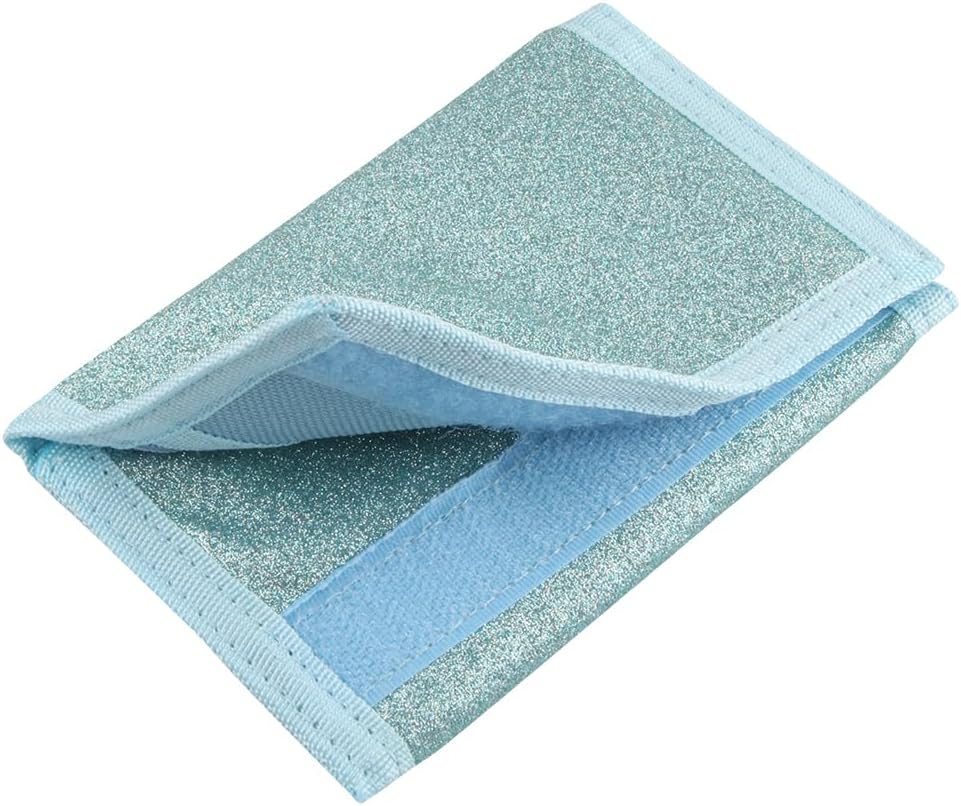 NEICY RFID Blocking Canvas Wallet for Men and Women - Camo Trifold Outdoor Sports Wallets with Magic Sticker for Teen Kids (Blue Bling)