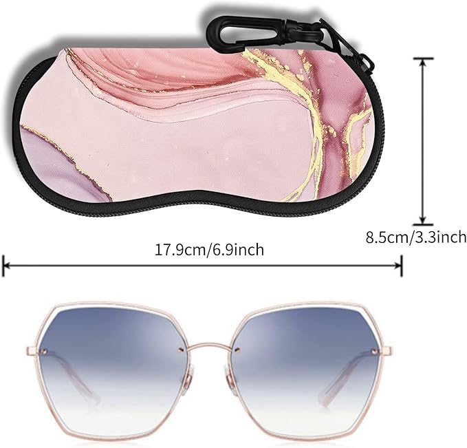 Hion Sunglasses Soft Case Ultra Light Neoprene Zipper Eyeglass Case With Belt Clip