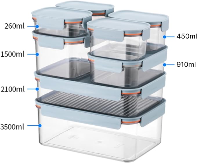 LocknLock LBF406RS2M Modular Plus Food Storage Container,4 set (2 containers & 2 Lids)- Mint